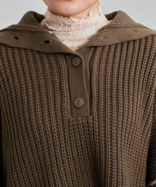 cepo（セポ）の「ボリュームスリーブ ハイネックショートニット（ニット/セーター・レディース・ブラウン/グリーン/オフホワイト・M）」の20枚目の写真