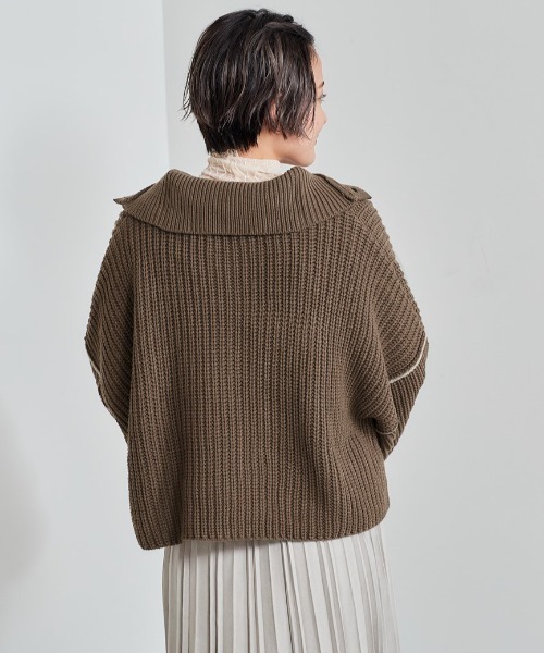 cepo（セポ）の「ボリュームスリーブ ハイネックショートニット（ニット/セーター・レディース・ブラウン/グリーン/オフホワイト・M）」の18枚目の写真