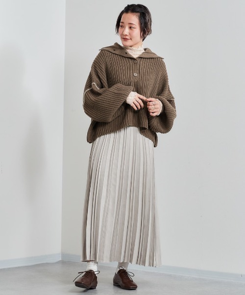 cepo（セポ）の「ボリュームスリーブ ハイネックショートニット（ニット/セーター・レディース・ブラウン/グリーン/オフホワイト・M）」の19枚目の写真