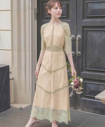 girl（ガール）の「ステッチ加工フラワー総レース フレア ロング 結婚式 ワンピース パーティードレス オケージョンドレス お呼ばれ 二次会 成人式 同窓会 謝恩会（ドレス・レディース）」