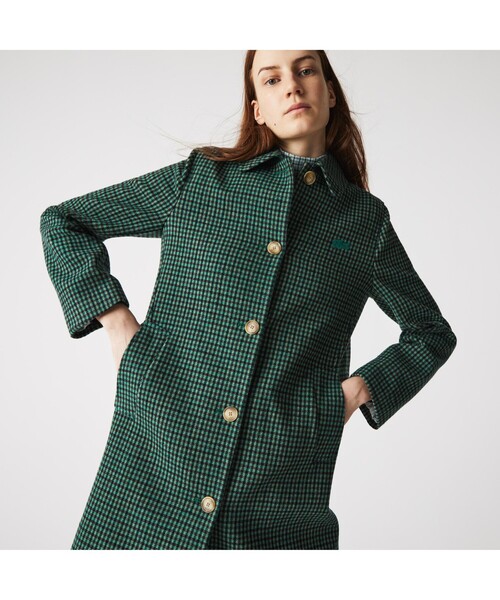 LACOSTE(ラコステ)の「クラッシックウール混ステンカラーコート(ステンカラーコート・レディース・ブラック/グリーン・40/38/36/34)」の3枚目の写真