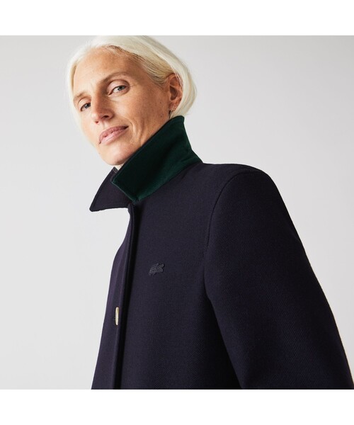 LACOSTE(ラコステ)の「クラッシックウール混ステンカラーコート(ステンカラーコート・レディース・ブラック/グリーン・40/38/36/34)」の10枚目の写真