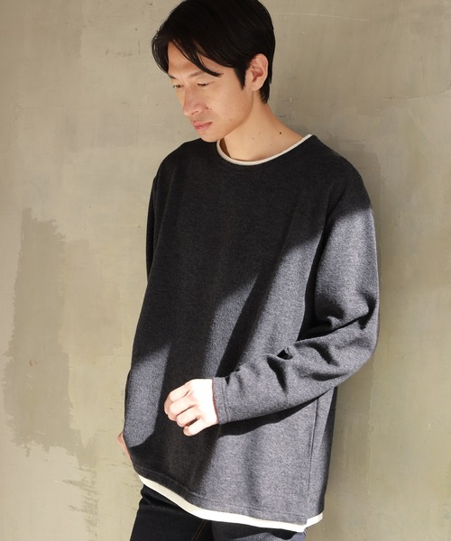 LAKOLE（ラコレ）の「TRフリースレイヤードプルオーバー / 239585（Tシャツ/カットソー・メンズ・ベージュ/ネイビー/ロイヤルブルー/チャコール・MEDIUM/LARGE/X-LARGE）」の2枚目の写真