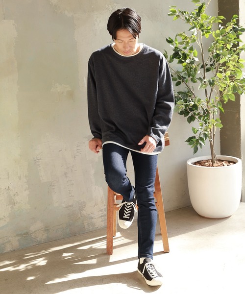 LAKOLE（ラコレ）の「TRフリースレイヤードプルオーバー / 239585（Tシャツ/カットソー・メンズ・ベージュ/ネイビー/ロイヤルブルー/チャコール・MEDIUM/LARGE/X-LARGE）」の21枚目の写真