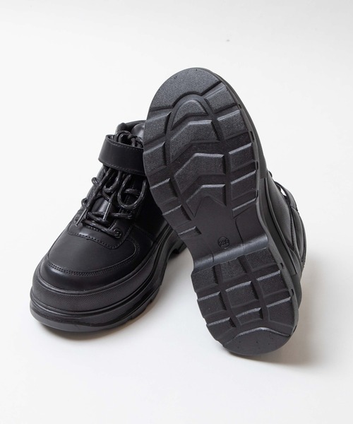 WEGO（ウィゴー）の「WEGO/ベルト付キハイカットスニーカー（スニーカー・レディース・ブラック/ホワイト・MEDIUM/LARGE）」の5枚目の写真