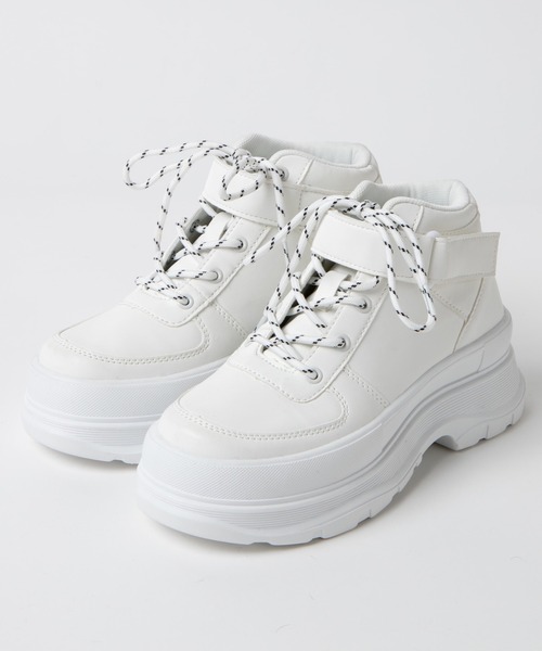 WEGO（ウィゴー）の「WEGO/ベルト付キハイカットスニーカー（スニーカー・レディース・ブラック/ホワイト・MEDIUM/LARGE）」の16枚目の写真