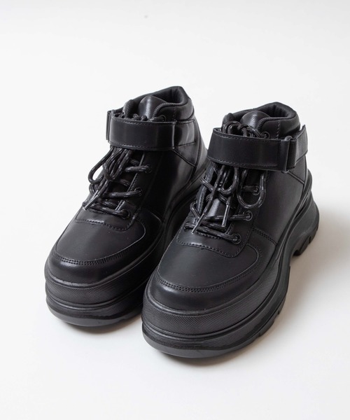 WEGO（ウィゴー）の「WEGO/ベルト付キハイカットスニーカー（スニーカー・レディース・ブラック/ホワイト・MEDIUM/LARGE）」の17枚目の写真