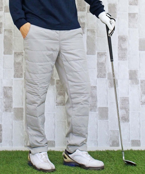 TopIsm（トップイズム）の「裏起毛シャギーボア レギュラーフィット ゴルフ ダウンパンツ ゴルフウェア メンズ（ゴルフグッズ・メンズ・チャコールグレー/ブラック/ベージュ/ネイビー/カーキ/カモフラージュ/ライトグレー/ホワイト×ブラック/グレー系カモフラージュ・M/L/LL）」の5枚目の写真