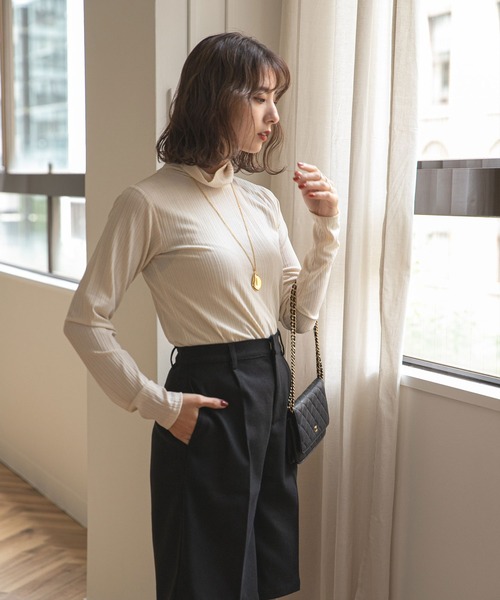 rectangle(レクタングル)の「ランダムリブカットソー(Tシャツ/カットソー・レディース・アイボリー/ブラック/レッド・FREE)」の10枚目の写真