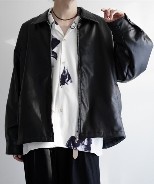 NILWAY（ニルウェイ）の「Dバックルワイドスリーブシンセティックレザージップジャケット（ブルゾン・メンズ・ブラック・SMALL/MEDIUM/LARGE）」の13枚目の写真