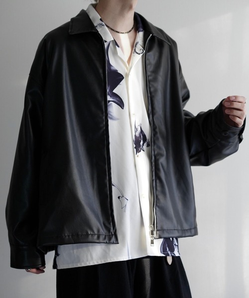 NILWAY（ニルウェイ）の「Dバックルワイドスリーブシンセティックレザージップジャケット（ブルゾン・メンズ・ブラック・SMALL/MEDIUM/LARGE）」の15枚目の写真