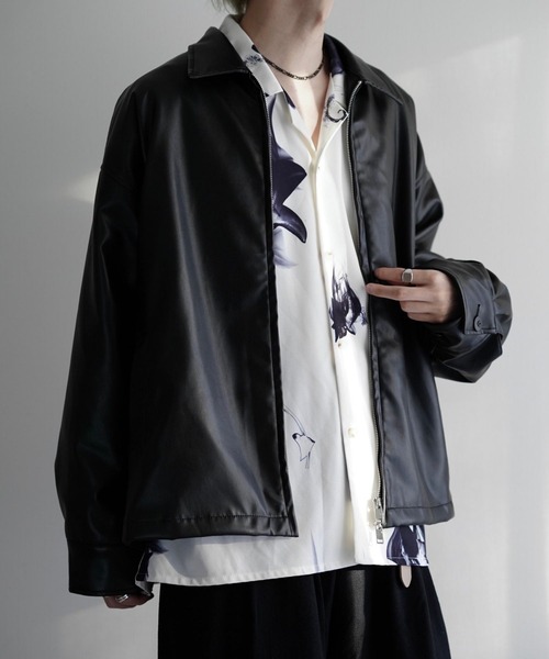 NILWAY（ニルウェイ）の「Dバックルワイドスリーブシンセティックレザージップジャケット（ブルゾン・メンズ・ブラック・SMALL/MEDIUM/LARGE）」の17枚目の写真