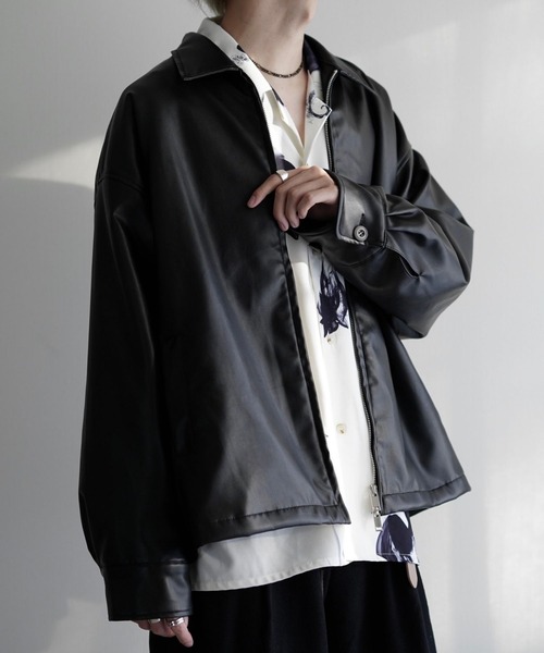 NILWAY（ニルウェイ）の「Dバックルワイドスリーブシンセティックレザージップジャケット（ブルゾン・メンズ・ブラック・SMALL/MEDIUM/LARGE）」の18枚目の写真