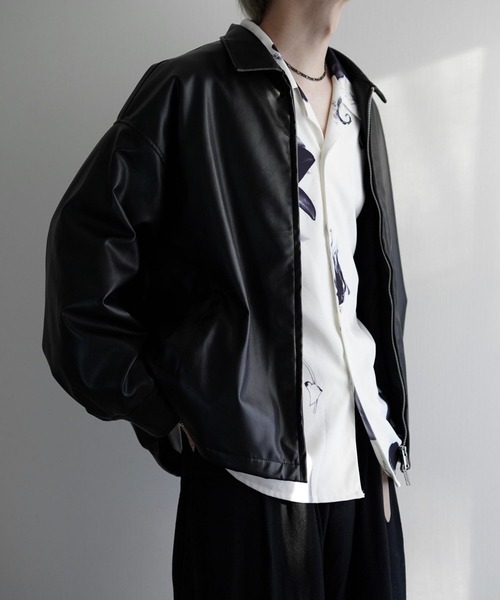 NILWAY（ニルウェイ）の「Dバックルワイドスリーブシンセティックレザージップジャケット（ブルゾン・メンズ・ブラック・SMALL/MEDIUM/LARGE）」の22枚目の写真