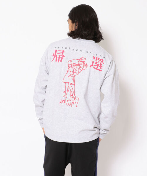 AVIREX（アヴィレックス）の「リターンド セーラー ロングスリーブ Tシャツ / RETURNED SAILOR LONG SLEEVE T-SHIRT / アヴィレックス / AVIREX（Tシャツ/カットソー・メンズ・オフホワイト/ブラック/カーキ/ライトピンク/ライトグレー・MEDIUM/LARGE/X-LARGE/XX-LARGE）」の16枚目の写真