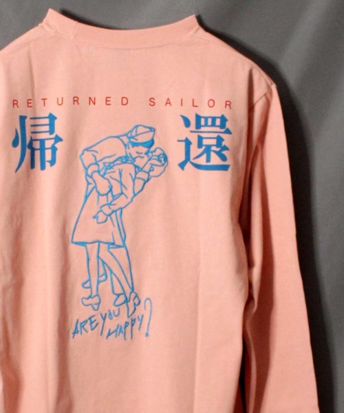 AVIREX（アヴィレックス）の「リターンド セーラー ロングスリーブ Tシャツ / RETURNED SAILOR LONG SLEEVE T-SHIRT / アヴィレックス / AVIREX（Tシャツ/カットソー・メンズ・オフホワイト/ブラック/カーキ/ライトピンク/ライトグレー・MEDIUM/LARGE/X-LARGE/XX-LARGE）」の5枚目の写真
