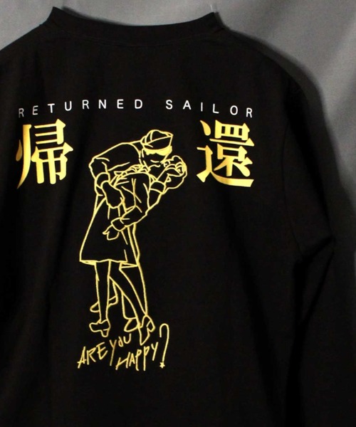 AVIREX（アヴィレックス）の「リターンド セーラー ロングスリーブ Tシャツ / RETURNED SAILOR LONG SLEEVE T-SHIRT / アヴィレックス / AVIREX（Tシャツ/カットソー・メンズ・オフホワイト/ブラック/カーキ/ライトピンク/ライトグレー・MEDIUM/LARGE/X-LARGE/XX-LARGE）」の2枚目の写真