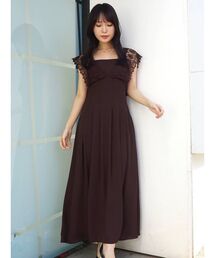 MERCURYDUO | レースラッフルロングドレス(ワンピース)