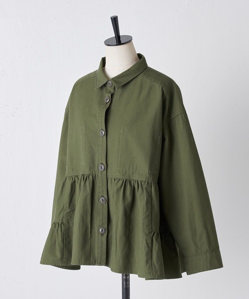 BEARDSLEY（ビアズリー）の「綿麻ティアードシャツ（シャツ/ブラウス・レディース・カーキ/ベージュ・FREE）」の12枚目の写真