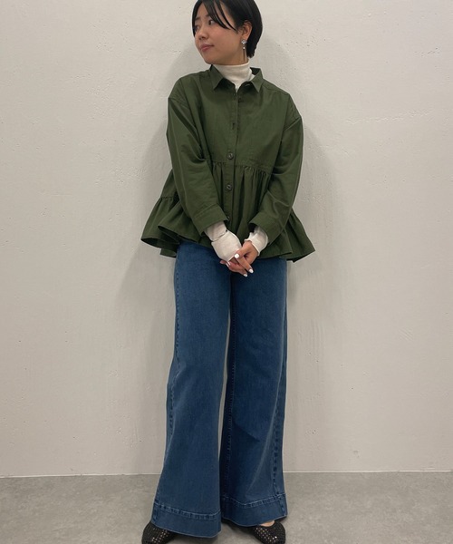 BEARDSLEY（ビアズリー）の「綿麻ティアードシャツ（シャツ/ブラウス・レディース・カーキ/ベージュ・FREE）」の6枚目の写真