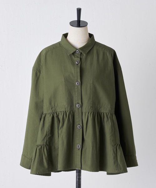 BEARDSLEY（ビアズリー）の「綿麻ティアードシャツ（シャツ/ブラウス・レディース・カーキ/ベージュ・FREE）」の19枚目の写真