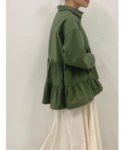 BEARDSLEY（ビアズリー）の「綿麻ティアードシャツ（シャツ/ブラウス・レディース・カーキ/ベージュ・FREE）」の22枚目の写真