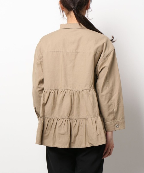 BEARDSLEY（ビアズリー）の「綿麻ティアードシャツ（シャツ/ブラウス・レディース・カーキ/ベージュ・FREE）」の5枚目の写真