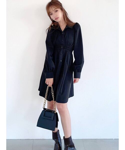 RESEXXY(リゼクシー)の「ウエストシャーリングシャツチュニック(シャツワンピース・レディース・ホワイト/ブラック/ベージュ/その他1・FREE)」の11枚目の写真