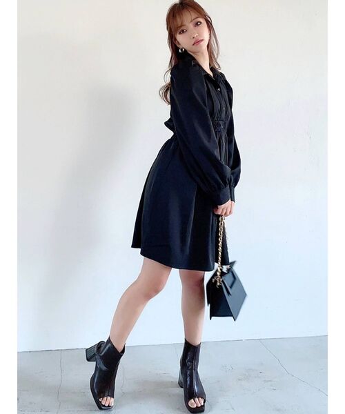 RESEXXY(リゼクシー)の「ウエストシャーリングシャツチュニック(シャツワンピース・レディース・ホワイト/ブラック/ベージュ/その他1・FREE)」の13枚目の写真
