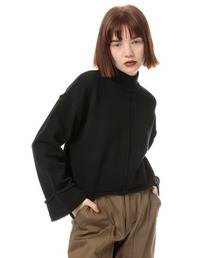 SLY | ROLL UP S/L SHORT TOPS/ロールアップスリーブショートトップス(ニット/セーター)