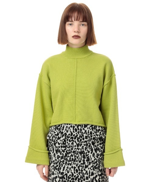 SLY（スライ）の「ROLL UP S/L SHORT TOPS ロールアップスリーブ ショート トップス（ニット/セーター・レディース・ホワイト/ブラック/ベージュ/グリーン・FREE）」の18枚目の写真
