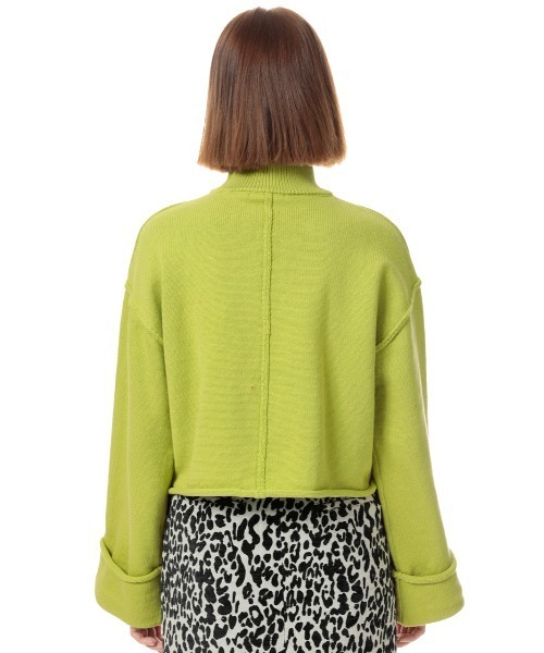 SLY（スライ）の「ROLL UP S/L SHORT TOPS ロールアップスリーブ ショート トップス（ニット/セーター・レディース・ホワイト/ブラック/ベージュ/グリーン・FREE）」の20枚目の写真