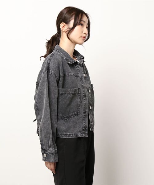 tiptop（ティップトップ）の「バックリボンブルゾン（デニムジャケット・レディース・ブルー/アイボリー/ブラック・FREE）」の20枚目の写真