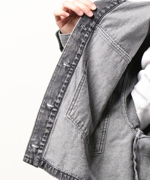 tiptop（ティップトップ）の「バックリボンブルゾン（デニムジャケット・レディース・ブルー/アイボリー/ブラック・FREE）」の22枚目の写真