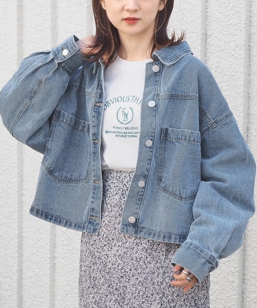 tiptop（ティップトップ）の「バックリボンブルゾン（デニムジャケット・レディース・ブルー/アイボリー/ブラック・FREE）」の3枚目の写真