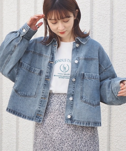 tiptop（ティップトップ）の「バックリボンブルゾン（デニムジャケット・レディース・ブルー/アイボリー/ブラック・FREE）」の13枚目の写真