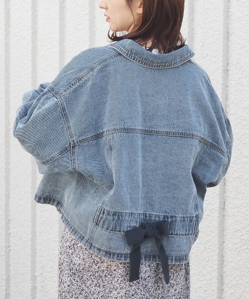 tiptop（ティップトップ）の「バックリボンブルゾン（デニムジャケット・レディース・ブルー/アイボリー/ブラック・FREE）」の16枚目の写真