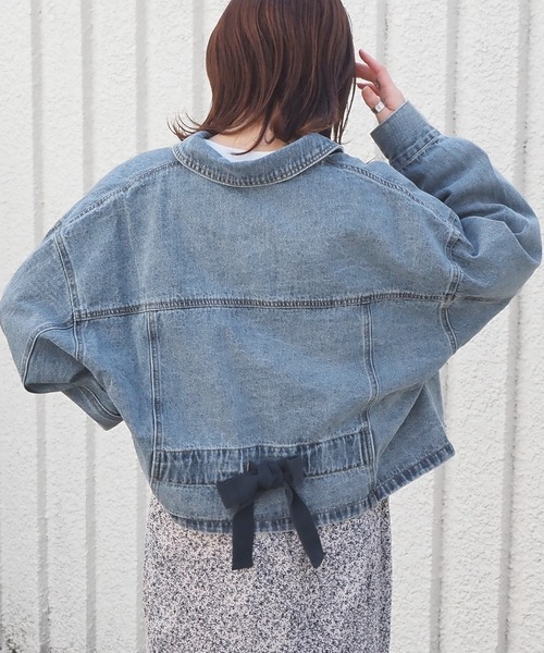 tiptop（ティップトップ）の「バックリボンブルゾン（デニムジャケット・レディース・ブルー/アイボリー/ブラック・FREE）」の17枚目の写真