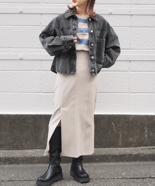 tiptop（ティップトップ）の「バックリボンブルゾン（デニムジャケット・レディース・ブルー/アイボリー/ブラック・FREE）」の10枚目の写真