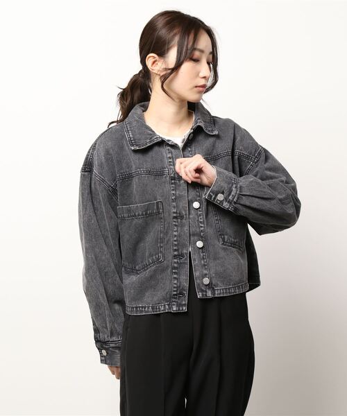 tiptop（ティップトップ）の「バックリボンブルゾン（デニムジャケット・レディース・ブルー/アイボリー/ブラック・FREE）」の19枚目の写真