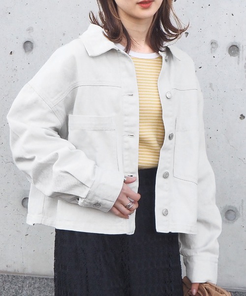 tiptop（ティップトップ）の「バックリボンブルゾン（デニムジャケット・レディース・ブルー/アイボリー/ブラック・FREE）」の6枚目の写真