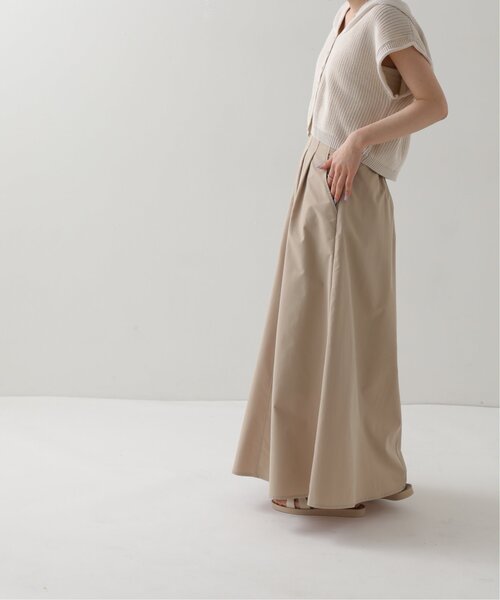 RAY CASSIN（レイカズン）の「ウエストタックロングフレアスカート（スカート・レディース・ブラック/オフホワイト/ベージュ・FREE）」の8枚目の写真