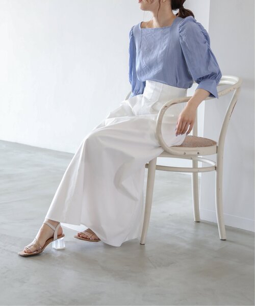 RAY CASSIN（レイカズン）の「ウエストタックロングフレアスカート（スカート・レディース・ブラック/オフホワイト/ベージュ・FREE）」の12枚目の写真