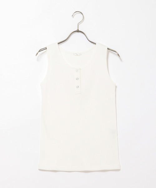 Honeys（ハニーズ）の「ボタン使いタンク（タンクトップ・レディース・ラベンダー/ホワイト/ブラック/ブルー系その他/ベージュ/スミクロ/グリーン/ブラウン・M/L/S）」の16枚目の写真