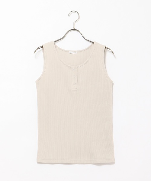 Honeys（ハニーズ）の「ボタン使いタンク（タンクトップ・レディース・ラベンダー/ホワイト/ブラック/ブルー系その他/ベージュ/スミクロ/グリーン/ブラウン・M/L/S）」の18枚目の写真