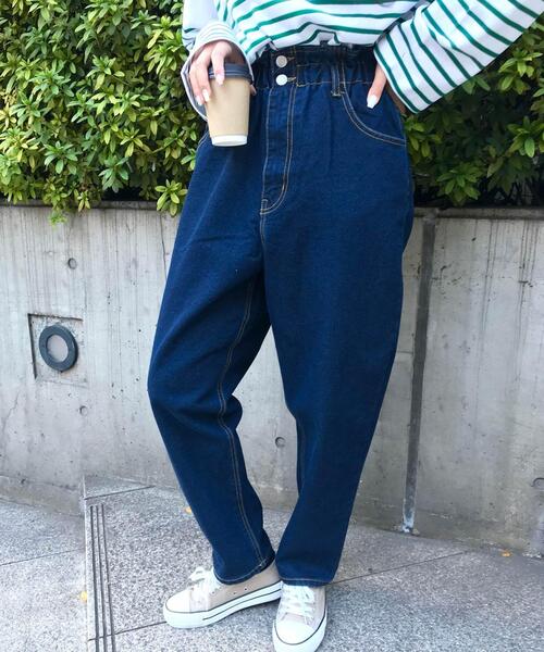 INGNI（イング）の「デニムマム／パンツ（デニムパンツ・レディース・グリーン/ブラック/ケミカルウォッシュ/アイボリー/インディゴブルー/グレー/ブルー系その他・FREE）」の15枚目の写真
