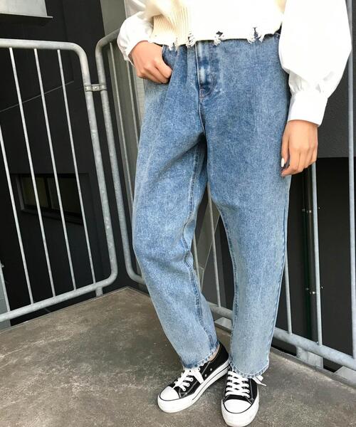 INGNI（イング）の「デニムマム／パンツ（デニムパンツ・レディース・グリーン/ブラック/ケミカルウォッシュ/アイボリー/インディゴブルー/グレー/ブルー系その他・FREE）」の16枚目の写真