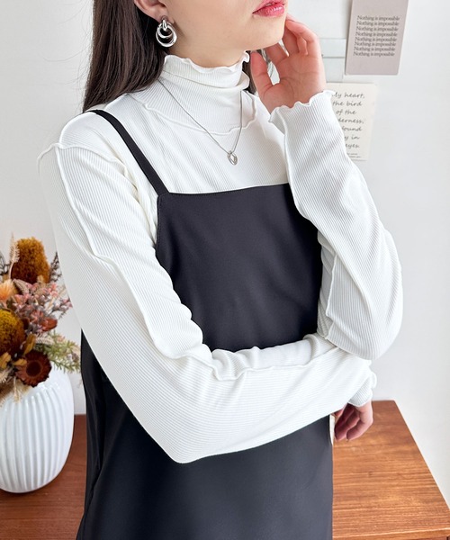GeeRA（ジーラ）の「ハイネックメローリブトップス（Tシャツ/カットソー・レディース・ブラック/ミント/アイボリー・MEDIUM/X-LARGE/LARGE）」の2枚目の写真