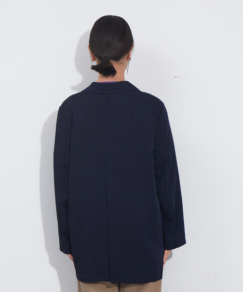 NOMINE(ノミネ)の「スリットスリーブルーズジャケット(テーラードジャケット・レディース・グレイッシュブルー/サーモンピンク/ダークネイビー・フリー)」の8枚目の写真