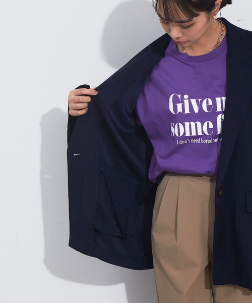 NOMINE(ノミネ)の「スリットスリーブルーズジャケット(テーラードジャケット・レディース・グレイッシュブルー/サーモンピンク/ダークネイビー・フリー)」の13枚目の写真